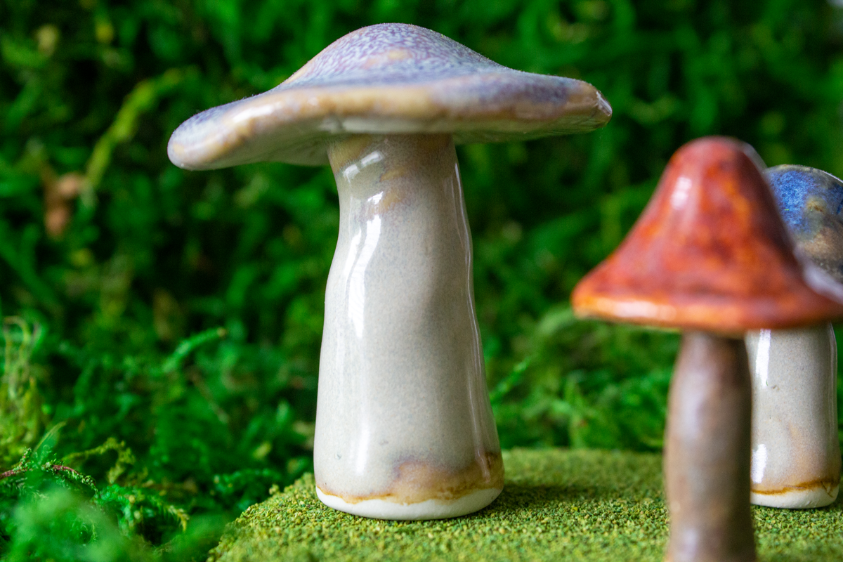 Handmade Stoneware Mushroom Set 4