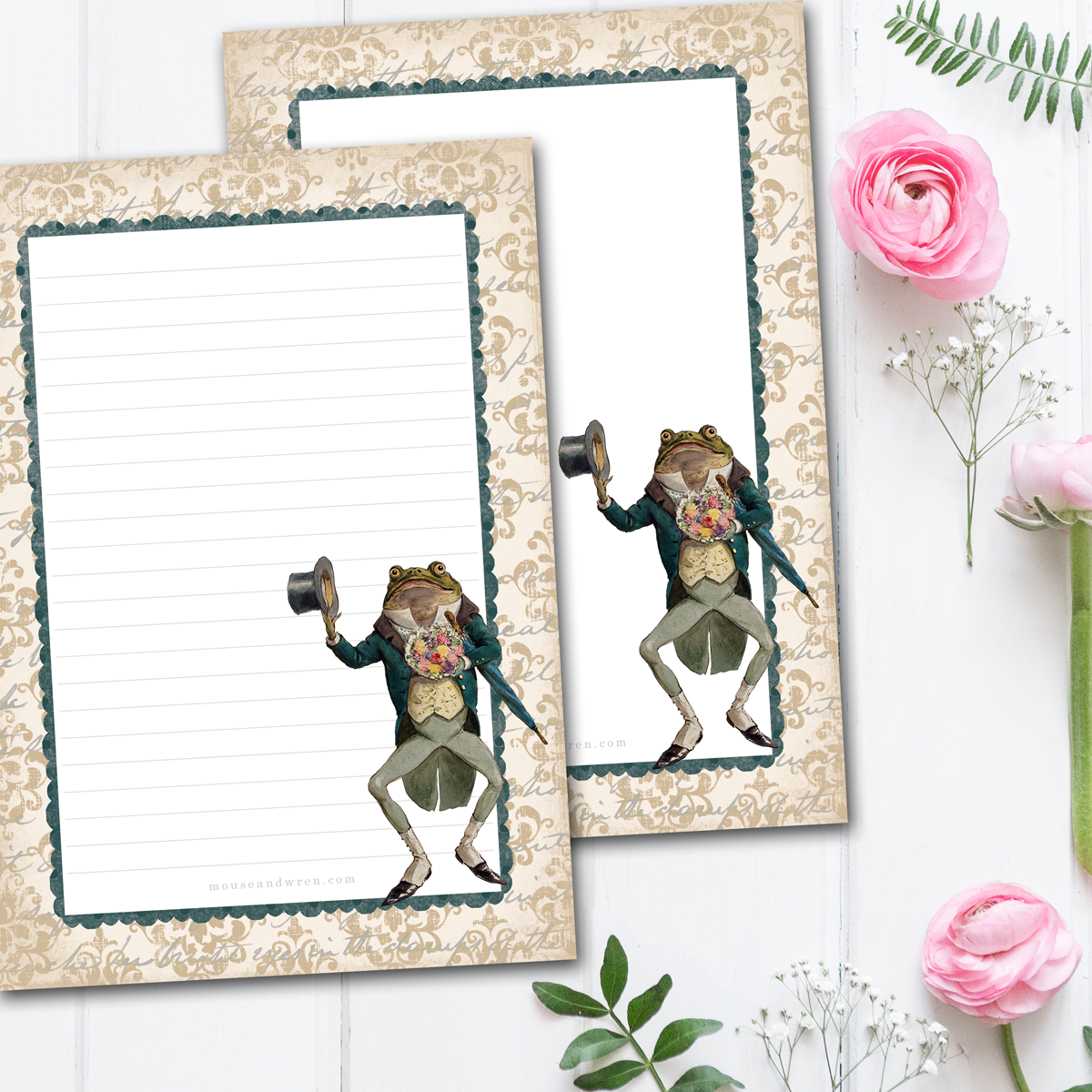 Monsieur Frog Letter Writing Paper