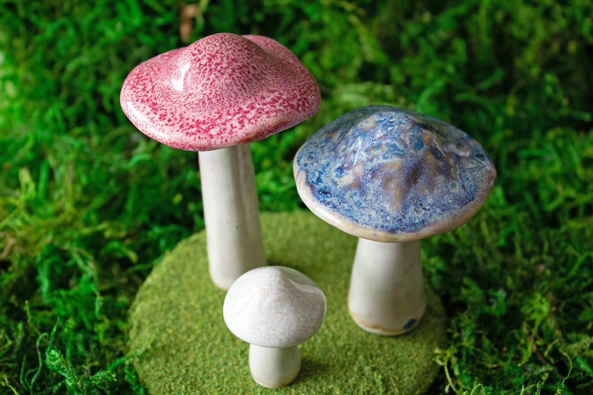 Handmade Stoneware Mushroom Set 2