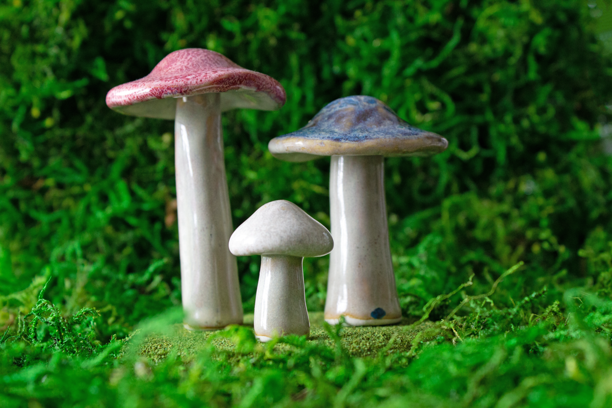 Handmade Stoneware Mushroom Set 2