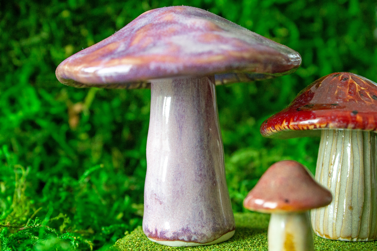 Handmade Stoneware Mushroom Set 5